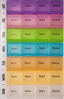 PuTwo 7-Day Pill Organizer with 28 Daily Compartments, Large Portable Pill Case , Waterproof Medication Organizer for Vitamin, Fish Oil,4 Times a Day