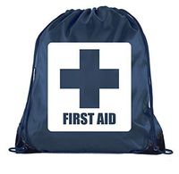 First Aid Backpack Drawstring Medical Bag for Emergencies or Epi Pen & Medicine - 3PK Navy CA2500FirstAid S4