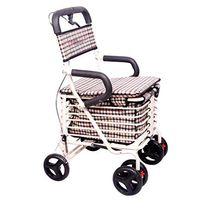 Standard Walkers Walker Foldable Large Capacity Disabled Auxiliary Equipment Accessible Elderly Children's Trolley Stable Leisure Seat (Color : White, Size : 875050cm)