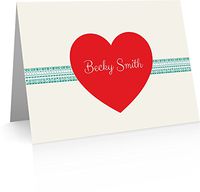 Personalized Heart Cards (40 Foldover Cards and Envelopes)