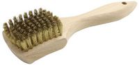 Brush Research Stiff Scrub Block Brush with Paddle Handle, Brass, 8-7/8" Overall Length, 5/8" Trim Length (Pack of 1)