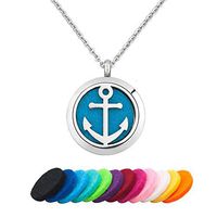 Moonlight Collection Sailor Anchor Pendant Perfume Locket Essential Oil Diffuser Necklace Aromatherapy Jewelry + Refills