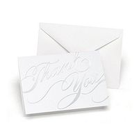 Silver Foil Swirls Thank You Cards With White Envelopes - 50 Pack