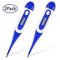 2 Pack Digital Oral Thermometer for Adults & Kids, Waterproof Oral Thermometer Readings Oral Thermometer(Blue)