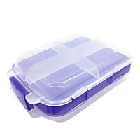 Foldable Travel Storage Box Pill Organizer Medicine Dispenser – 3 Layers with 8 Compartments Waterproof Portable Pill Storage Container for Daily Medicine, Vitamin and Fish Oil (Purple)