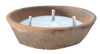 Esschert Design AT23 Aged Terra Cotta Three Wick Candle
