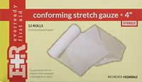 Ever Ready First Aid Sterile Conforming Gauze Roll Bandage - Box of 12-4 inch