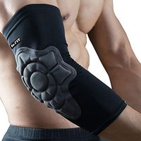 Elbow Brace Sleeve - Arm Support Compression Pads for Impact Protection and Performance Sport Training | Great for Tendonitis, Stiff and Sore Muscles and Joints [DR. FIT]