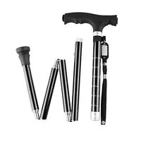 Crutch Lighted Walker Cane Aluminum Alloy Folding Anti-Slip Telescopic Adjustable Four-Legged Old Man Cane MUMUJIN