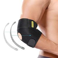 Elbow Brace, Adjustable Elbow Support with Dual-Spring Stabilizer, Elbow Strap for Golfers Elbow, Tennis Elbow, Arthritis, Tendonitis, Sports Injury Pain Relief and Protection