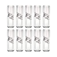 Air Steward Tips - Premium Quality Glass Cigarette Rolling Filter Tips - Pack of 10 (8x25mm-Round Mouth)