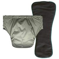 Adult Pull On Diaper with Tabs - Medium Reusable Incontinence Briefs with Insert for Women or Men (Regular, Grey)