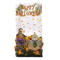 100ct Small"Happy Halloween" 7x2x3" Cello Cellophane Party Treat Food Snack Bags