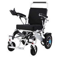 ZXOIHH Folding Electric Wheelchair, Aluminum Alloy, Electromagnetic Brake, All-Round Forward Control Lever