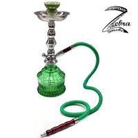 Zebra Smoke Series: 18" 1 Hose Hookah QT Complete Set (Green)