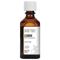 Aura Cacia 100% Pure Lemon Essential Oil | GC/MS Tested for Purity | 60 ml (2 fl. oz.) | Citrus limon