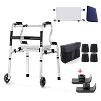 Walking Aids Medical Care Elderly Walker with Sitting Board,Wheels and Armrest for Seniors, Handicap, Fracture Disabled, Max 180 Kg