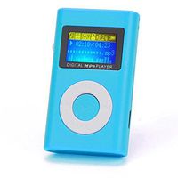 GXOK USB Mini MP3 Player LCD Screen Support 32GB Micro SD TF Card (Blue)