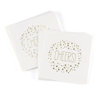 Hortense B. Hewitt 55178 Napkins, 4.75-Inch (Folded), Gold Polka Dots