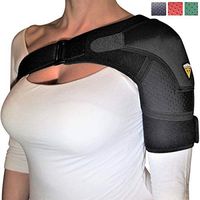 FIGHTECH Shoulder Brace for Men and Women | Compression Support for Torn Rotator Cuff and Other Shoulder Injuries | Left or Right Arm (Black, Small/Medium)