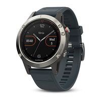 Garmin Fenix 5 Training Watch Silver with Granite Blue Band (Renewed)