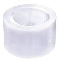 BUCLA 100Pieces Clear Plastic Plates -10.25inch Disposable Dinner Plates-- Premium Weddings& Party Plates
