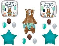 NEW! We Can Bearly Wait Baby It's A Boy Shower Balloons Bear Woodland