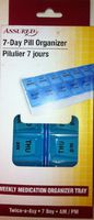 7-Day Pill Organizer, AM/PM Weekly Medication Organizer Tray