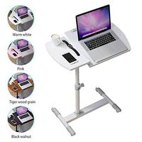 DNZDZ Tiltable Bedside Table overbed Table with Wheels, 360° Swivel, Laptop Stand Rolling Bed Tray Table, Bedside Computer Adjustable Bed Table