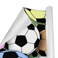 Gift Wrapping Paper Roll Colorful Football Soccer for Birthday,Holiday,Wedding,Baby Shower Gift Wrap - 3Rolls - 58inch x 23inch Per Roll