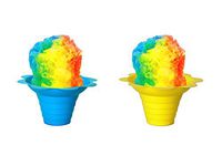 Shaved Ice or SNO Cone Flower Cups, 4 Ounce (Small), Case of 500, Yellow and Blue