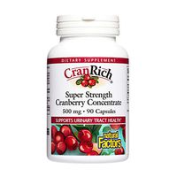 CranRich by Natural Factors, Super Strength Cranberry Concentrate, Antioxidant Supplement for Urinary Tract Support, Non-GMO, 90 capsules (90 servings)