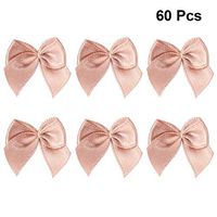 Garneck 60pcs Ribbon Bows, Handmade Hair Bows Accessories for Girls,Bowknot Flower DIY Craft for Gift Wedding Chirstmas Festival Decoration(Coffee)
