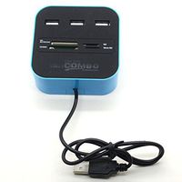 Lollipop 3 Ports USB 2.0 Hub & 4 Ports Multiple Card Reader Mini Port Adapter For Notebook / Laptop / SD / TF/ MS & M2 Cards All In One Pro Duo