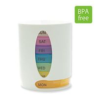 Pill Organizer Weekly with 7 Stackable Compartments, Tower Pill Case 4 Times a Day for Medication, Vitamin and Supplement Capsule, Tablets, Chlorella