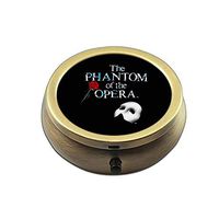 Pill Box Case Round Bronze Weekly Pill Organizers Case Decorative Boxes- Custom Fashion Style Bronze Pill Box Case for Purse- 3 Compartments Pill Box/Pill Case Pocket (Phantom of The Opera)