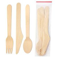 Disposable Wooden Cutlery Heavy Duty Eco-Friendly Utensil Set (250 Pack)