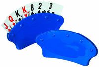 Healthsmart 640-9010-0000 - Fan Table Playing Card Holders, Poker, Rummy, Pinochle, Holds 15 cards, 1 pair, Blue