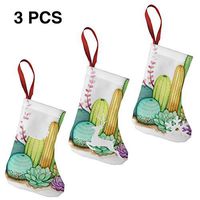 Christmas Tree and Fireplace Decoration Watercolor Cactus Funny Marvellous for Funny Xmas Party