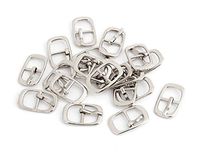 uxcell 20 Pcs Rectangular Metallic Single Prong Pin Shoes Buckles