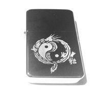 Vector KGM Thunderbird Custom Lighter - Dragon YIN Yang Tattoo Chinese Character Oriental Logo High Polish Chrome Rare!