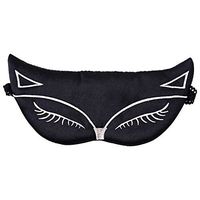 ACTLATI Soft Sleeping Eye Patch Sleep Aid Cover Cute Cartoon Eye Mask Anime Fox Breathable Blindfold, Black, One Size
