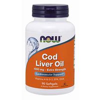 NOW Supplements, Cod Liver Oil, Extra Strength 1,000 mg with Vitamins A & D-3, EPA, DHA, 90 Softgels
