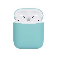 Sikye Earphone Carrying Case,Soft Silicone Protective Cover Travel Cute Box Slim Form Fitting Minimalistic Design for AirPods Charging Case (Mint green)