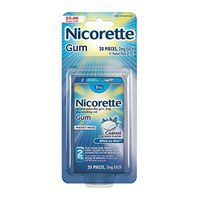 Nicorette Nicotine Gum to Stop Smoking, 2mg, White Ice Mint, 20 count
