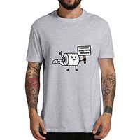 Meikosks Couples Toilet Paper Printed T-Shirt 2020 New Short Sleeve Tops Basic Crewneck Blouses Gray