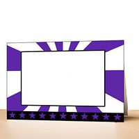 30 Folded Blank Cards Boxing Purple Black + 30 White Envelopes