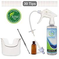 Earpros Ear Wax Removal Tool Kit - with 30 Bio-Based Tips - Ear Washer Bottle System Ear Irrigation Ear Cleaning Treat Impacted Cerumen (White)