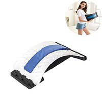 Multi-Level Back Stretcher Device for Lower and Upper Back Massager | Lumbar Support for Back Pain Relief (White & Blue)