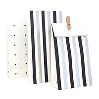 Illume Partyware Celebrate Happiness Silver & Black, Stripes & Spots - Treat Bag - Pack of 10